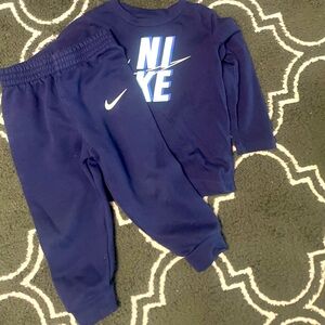 Navy Blue Infant Nike sweats and long sleeve tee